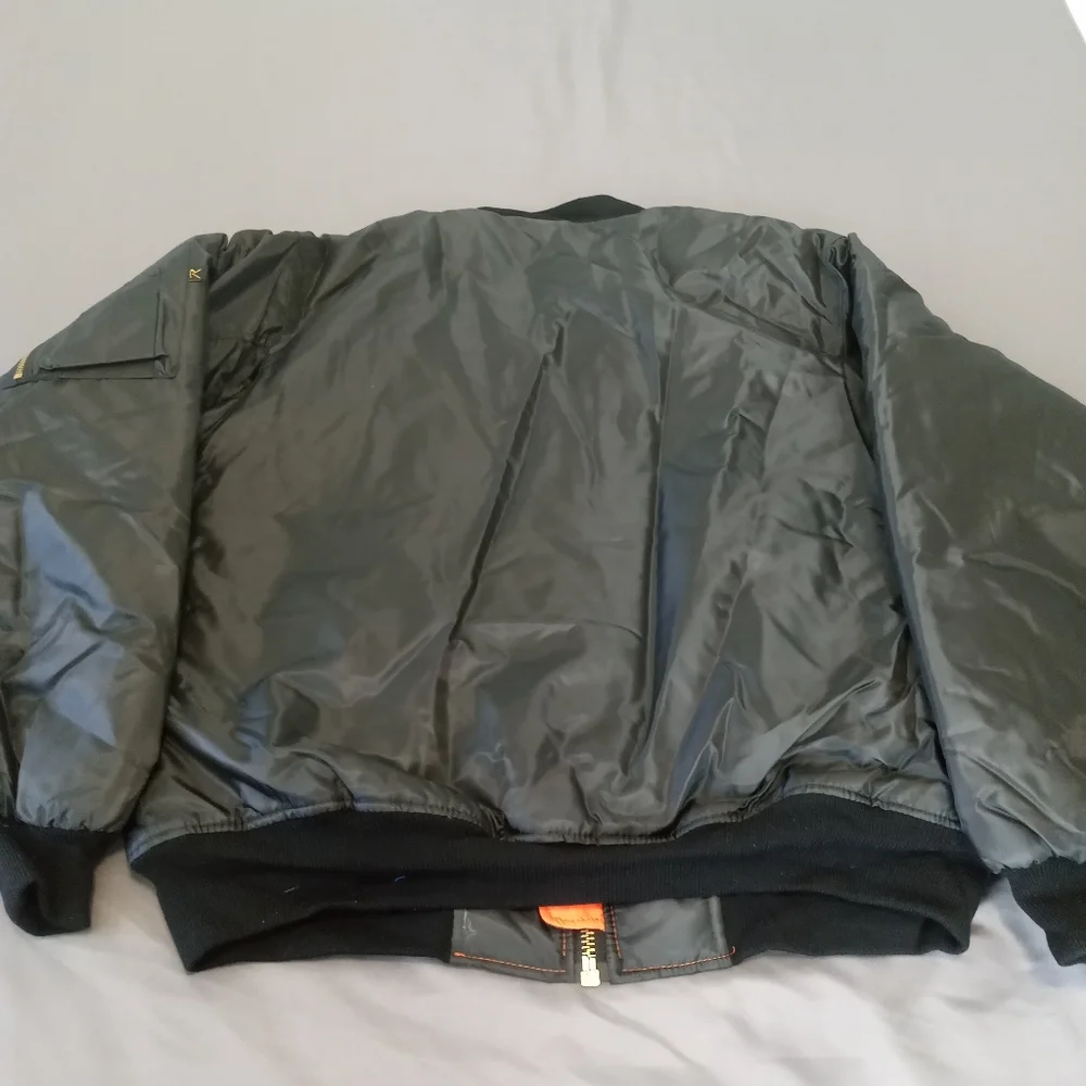 MA-1 NWT Rothco Flight Military Lightweight Field New Bomber Black Orange Jacket - Picture 2 of 8